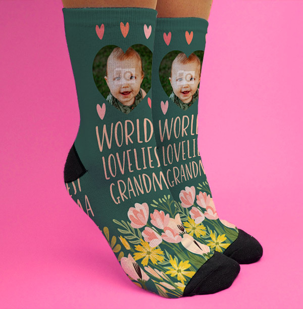 Loveliest Grandma Mother's Day Photo Socks