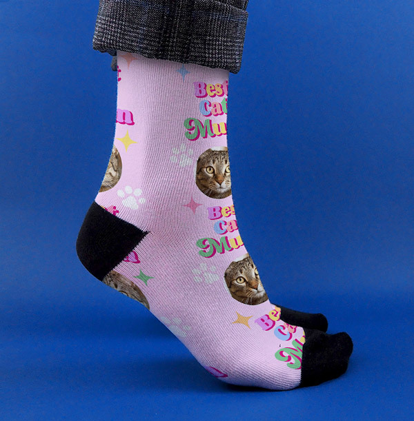 Best Cat Mum Personalised Socks