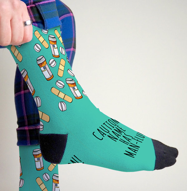Man Flu Novelty Personalised Socks