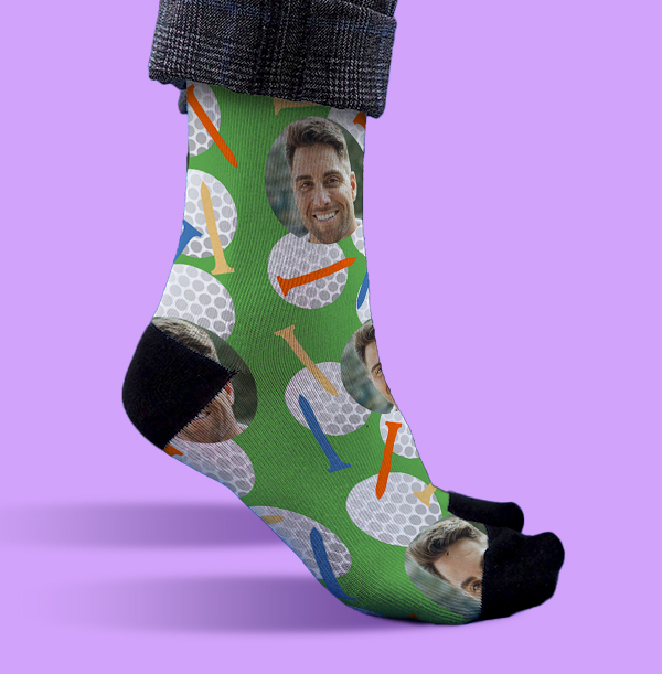 Personalised Photo Golf Novelty Socks