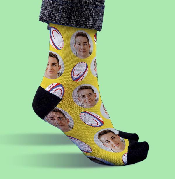Photo of Personalised Photo Rugby Novelty Socks