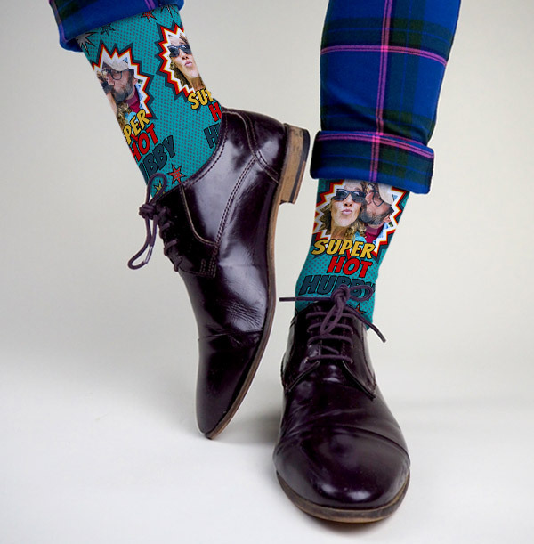 Super Hot Hubby Novelty Photo Socks