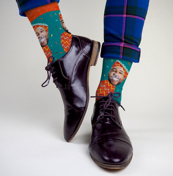 Christmas Cracker For Him Novelty Photo Upload Sock