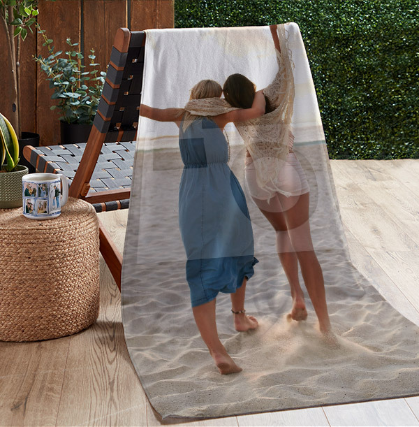 Photo Upload Personalised Towel Portrait