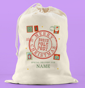 North Pole Post Christmas Sack