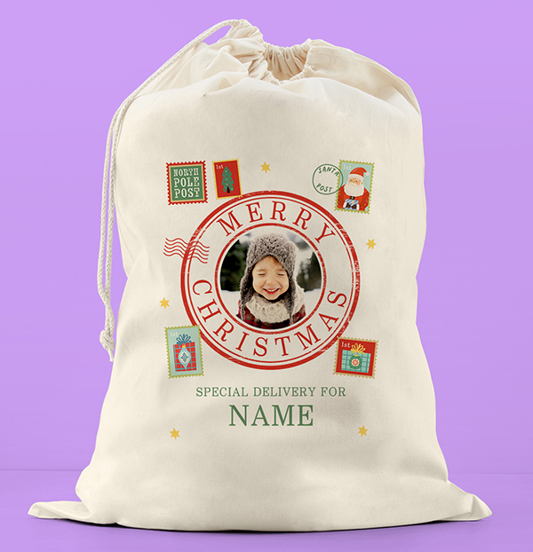 Merry Christmas Photo Santa Sack