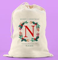 Tap to view Merry Christmas Initial Personalised Sack