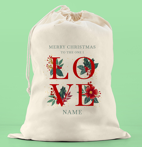 LOVE Christmas Personalised Sack