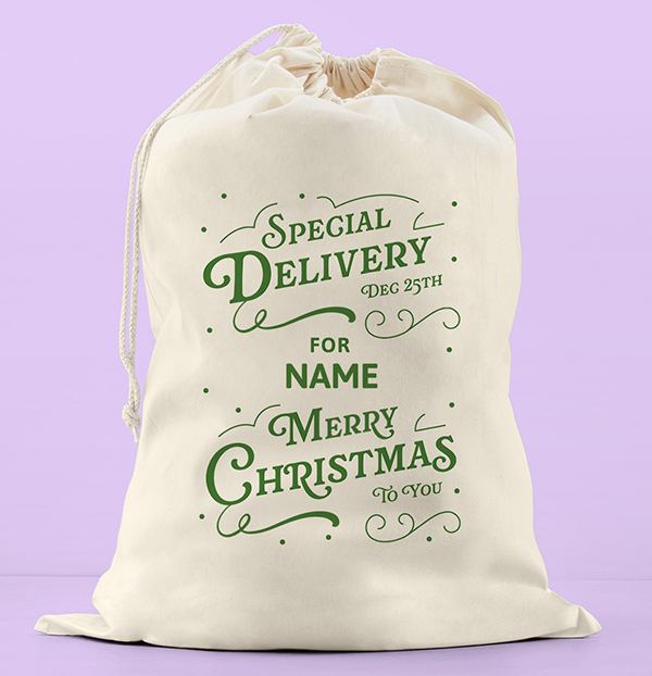 Special Delivery Christmas Sack Green
