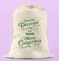 Tap to view Special Delivery Christmas Sack Green