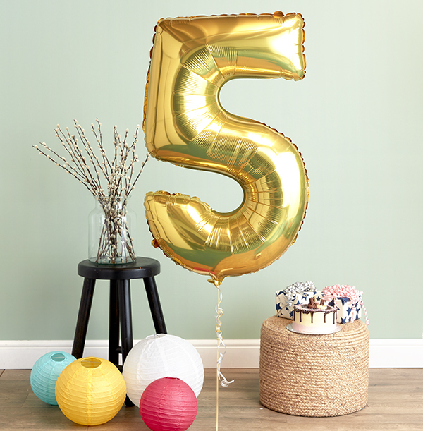 Gold Giant Number Balloons - Custom Age