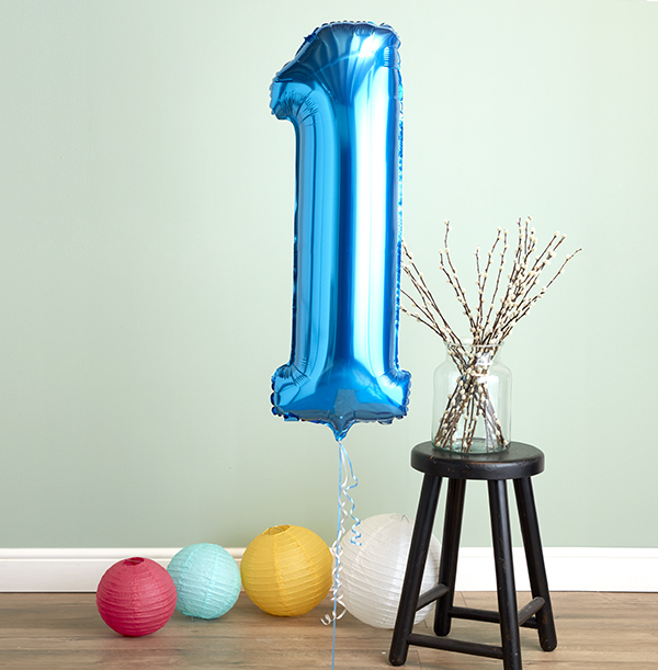 Blue Giant Number Balloons - Custom Age