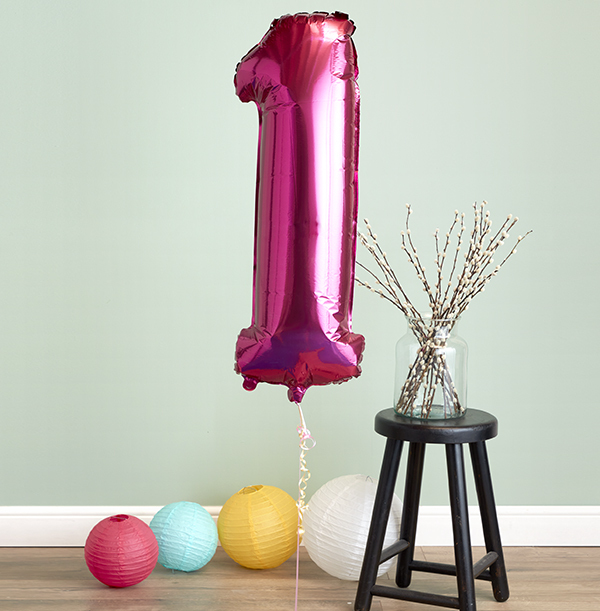Pink Giant Number Balloons - Custom Age