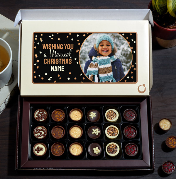 Wishing You a Magical Christmas Photo Chocolates - Box of 16