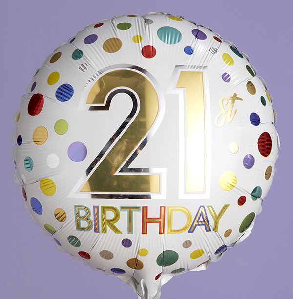 21st Birthday Spots Balloon