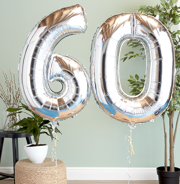 60th Birthday Giant Number Balloon Set