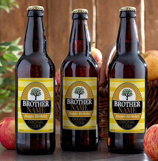 Happy Birthday Brother Personalised Cider - Multi Pack