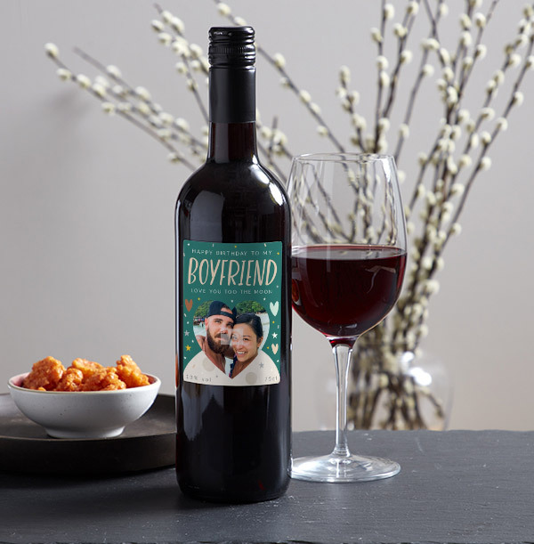 Happy Birthday Boyfriend Photo Upload Red Wine