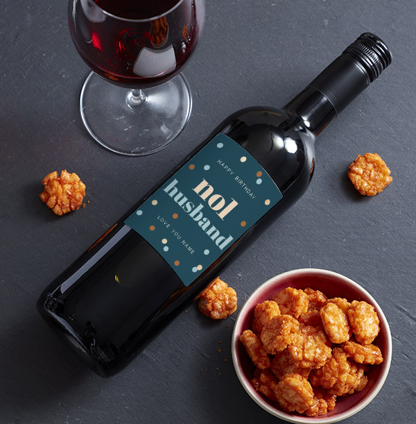 Happy Birthday Husband Personalised Red Wine