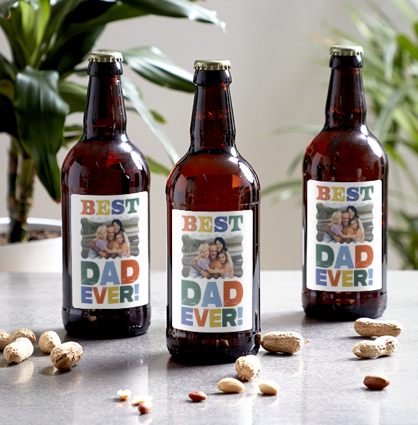 Best Dad Ever Photo Upload Beer Trio