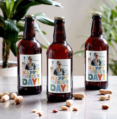 Happy Father's Day Photo Upload Beer Trio