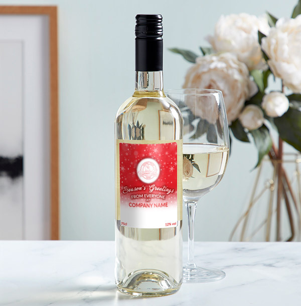 Company Christmas Logo White Wine - Red
