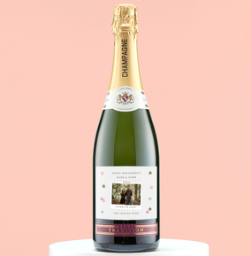 Happy Engagement Personalised Photo Champagne