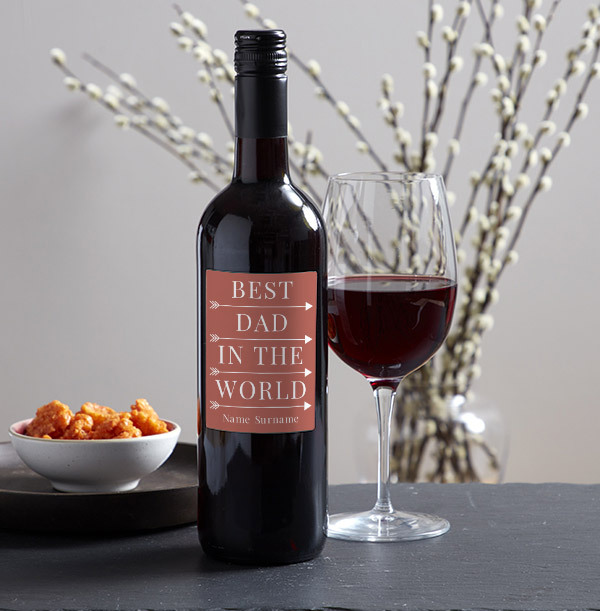 Best Dad In The World Red Wine - Personalised