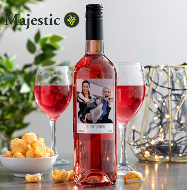 Text & Banner Photo Upload Rose Wine