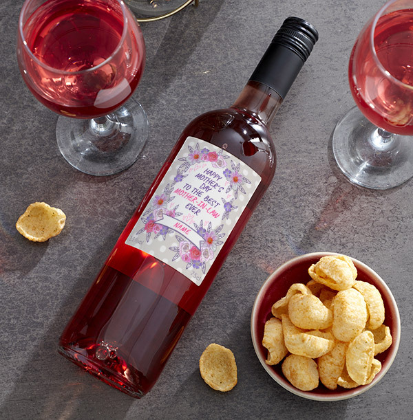 ZDISC Best Mother In Law Ever Personalised Rose Wine