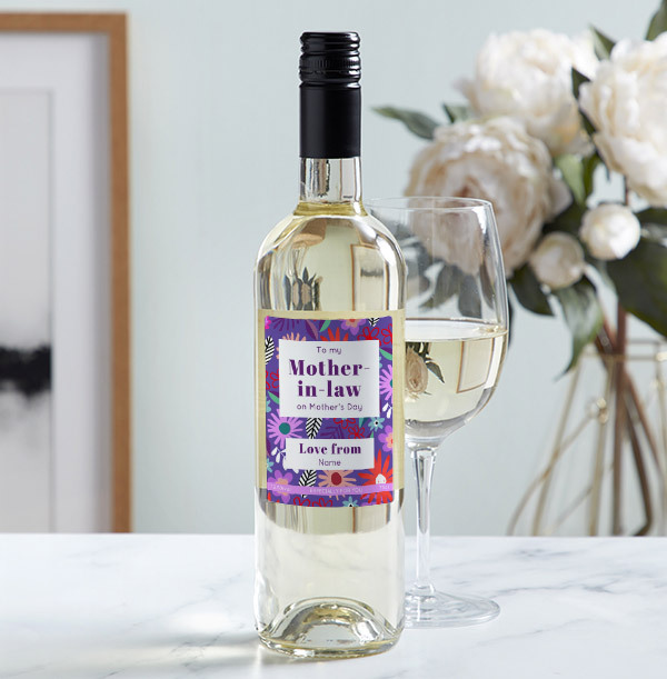 To My Mother In Law Personalised White Wine