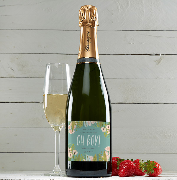 Oh Boy! New Baby Personalised Champagne Brut