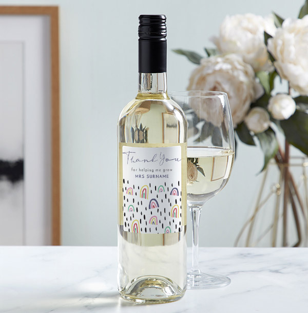 Thank You Teacher White Wine - Personalised