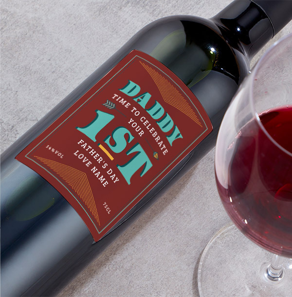 ZDISC First Father's Day Personalised Red Wine