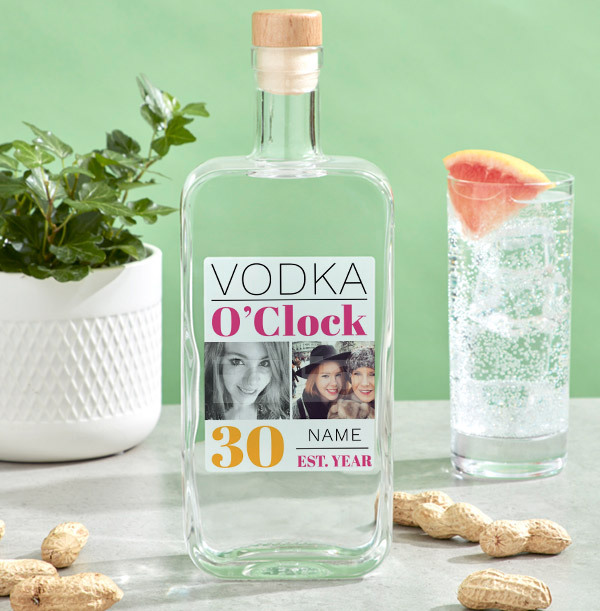 Personalised 30th Birthday Vodka - Multi Photo Upload