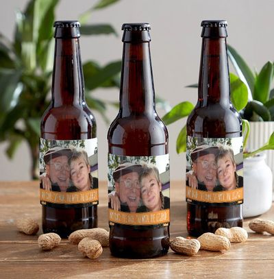 Photo & Text Personalised Lager Bottles - Multi Pack