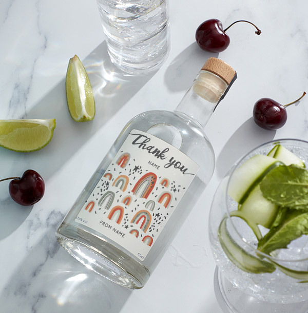 Thank You Personalised Glitter Gin
