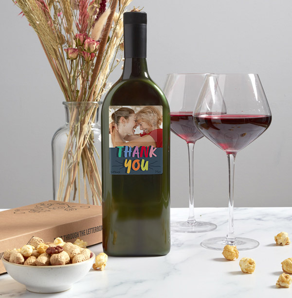 Thank You Photo Upload Letterbox Wine - Tempranillo