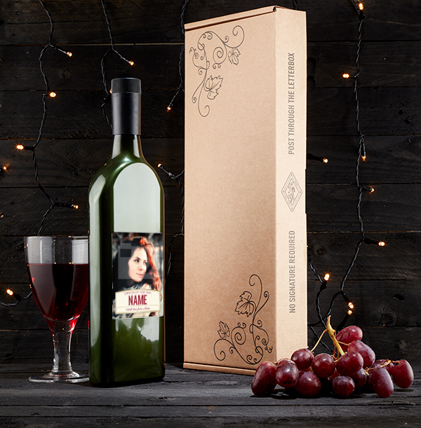 Personalised Photo Upload Letterbox Wine - Tempranillo