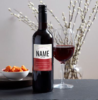 Personalised Red Wine Bottle