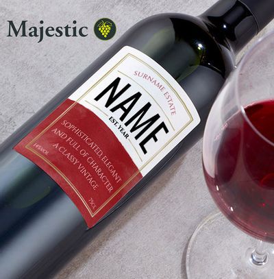 Personalised Red Wine Bottle