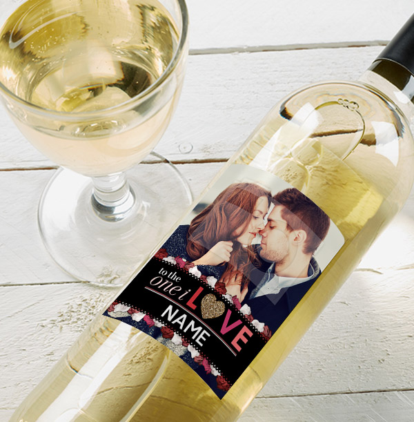 One I Love Sauvignon Blanc Photo Wine Bottle