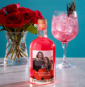 To My Girlfriend Valentines Photo Upload Light Up Red Glitter Gin