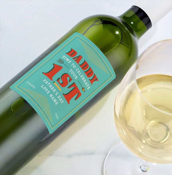 ZDISC First Father's Day Personalised White Wine