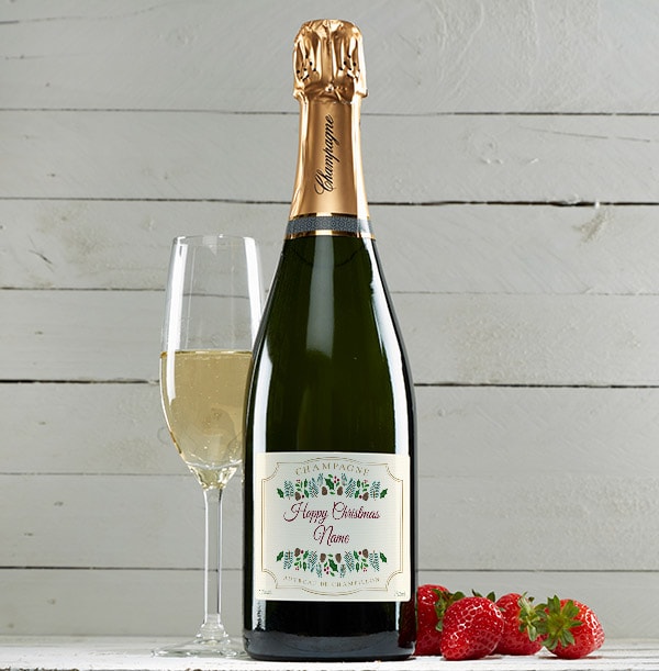 Happy Christmas Champagne Brut - Personalised