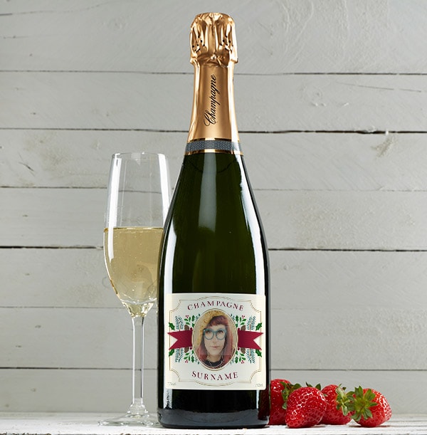 ZDISC 7/21 Christmas Champagne Brut with Photo - Personalised