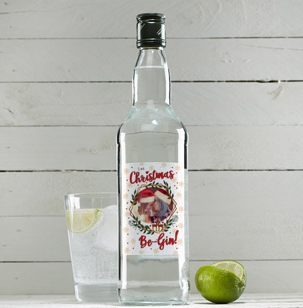 Christmas Be-Gin Personalised Photo London Dry Gin