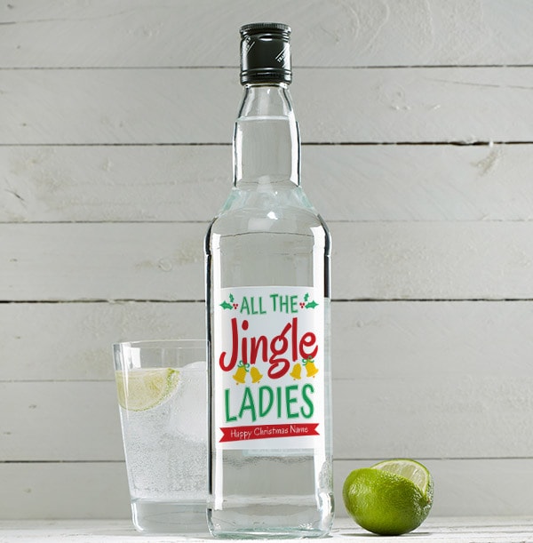 Christmas Jingle Ladies Personalised Dry Gin