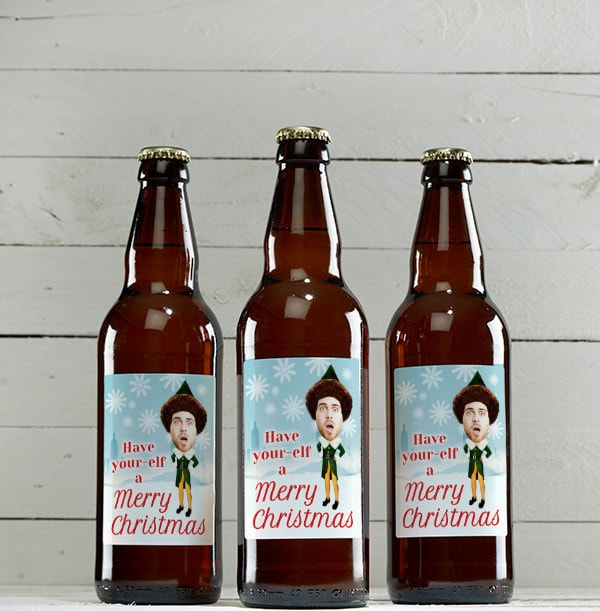 Christmas Elf Personalised Photo Beer - Multi Pack