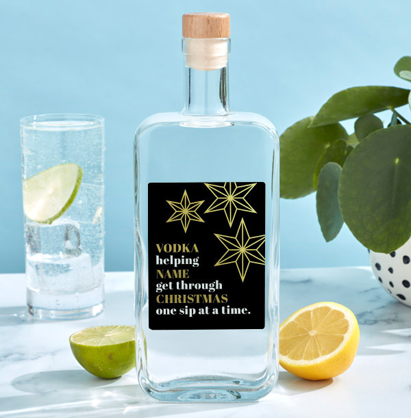 Helping Me Get Through Christmas Personalised Vodka
